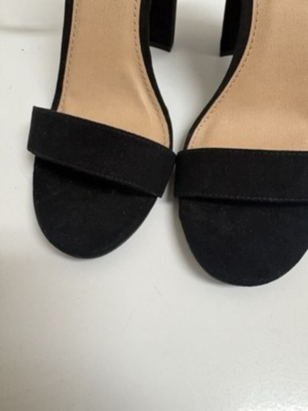 BRASHI Women’s Block Heel Sandals – Size 7, Black Suede Ankle Strap Dress Shoes - Picture 2 of 9